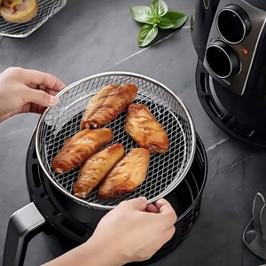 Stainless Steel Air Fryer Grill Rack Three Layer Stackable Dehydration Rack For Fruit Vegetable Cooling Baking Barbecue Net - Product Image 3