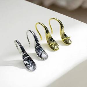 22522 Accesorios de Perlas DIY, Plata S925, Gancho para Oreja, Bandeja Vacía, Edición Gruesa, Joyería de Plata, Pendientes con Cuentas de 11-15 mm - Product Image 3