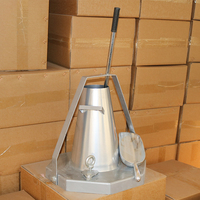 Cono de Prueba de Flujo de Hormigón Profesional, Juego de Conos de Prueba de Fluidez, Cono Metálico para Prueba de Fluidez con Varilla de Apisonamiento para Pruebas de Hormigón