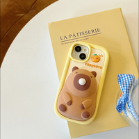 Mignon Capybara Coup Bulles Silicone Mobile Téléphone étui pour iphone 16 15 14 13 12 11 Pro Max Personnalisé Dessin Animé Antichoc Couverture Arrière