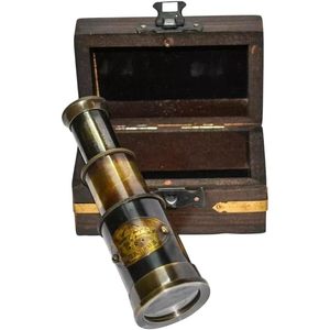 Telescopio Náutico de Latón Estilo Antiguo de 5 Pulgadas Hecho a Mano con Aumento de hasta 3.9x y Caja de Madera para Regalo - Product Image 1