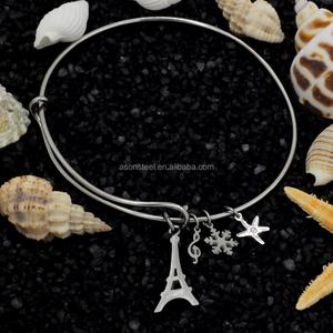 Pulseras y Brazaletes de Acero Inoxidable con Baño de Oro de 18K, Diseño de Copo de Nieve, Estrella y Letra, Joyería para Mujer, Tipo Charm, Venta al por Mayor - Product Image 5