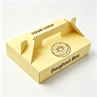 Boîte en papier alimentaire recyclable à prix d'usine avec poignée pour donuts, chocolats, biscuits, pain, snacks, desserts, emballage à emporter