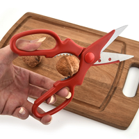 Ciseaux de cuisine en acier inoxydable rouge personnalisables avec casse-noix – Offre spéciale