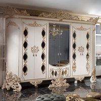 Commode haut de gamme italienne en bois massif, commode de luxe avec miroir, meuble de chambre à coucher, coiffeuse de dubaï