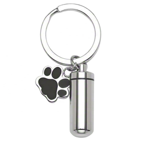 Chaveiro Moderno de Aço Inoxidável Selado para Urna de Animais de Estimação com Pegada de Pata, Ornamento Memorial para Gatos e Cães, Suporte de Armazenamento para Cinzas, Pelos, etc. - Product Image 1