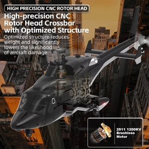 Nuevo Helicóptero RC F02 YUXIANG <span class=keywords><strong>Airwolf</strong></span> Armado, Escala 1:34, 9 Canales, GPS Inteligente, Simulación 6G sin Aire - Product Image 5
