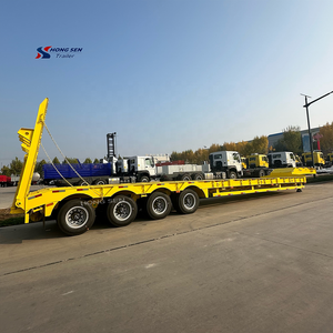 Remolques de camión de remolque de cama semibaja de 4 ejes de 80 toneladas <span class=keywords><strong>para</strong></span> un transporte eficiente de carga pesada a granel - Product Image 3