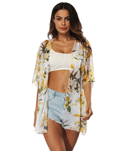 Cover da spiaggia Casual in Chiffon con manica corta personalizzata in fabbrica <span class=keywords><strong>Cardigan</strong></span> a maglia sottile aperto - Product Image 2