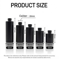 Botol Tetes Kaca Hitam Solid Mengkilap dengan Perlindungan UV Kelas Medis untuk Serum Minyak Esensial, Kemasan Kosmetik Kosong dengan Logo Kustom