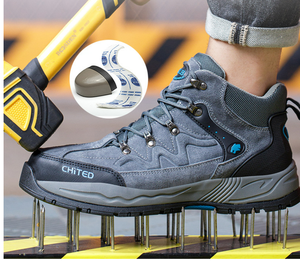 Botas de Seguridad DFS1126 de Cuero Vacuno Marrón con Gamuza, para Trabajo en Exteriores, Calzado de Protección Laboral - Product Image 2