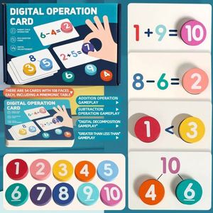 Jeu de manipulations mathématiques Montessori en bois pour l'addition et la soustraction, avec cadre à dix cases, pour l'école à domicile et les enfants de maternelle - Product Image 2