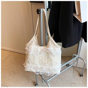 Sac fourre-tout pour femme, été 2025, décontracté, vacances, élégant, en dentelle et en maille, sac à bandoulière, grande capacité - Product Image 3