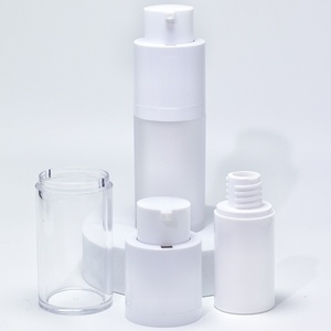 Cosmetic Luxury pp Airless <b>Pump</b> <b>Bottle</b> 15ml 30ml 50ml White Double Wall Airless Serum <b>Bottle</b> With Frosted Refillable <b>Bottle</b> - Product Image 3