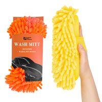 Microfibre Chenille Gommage Gant De Voiture Doux Main Serviette De Voiture Verre Soins Nettoyage Lavage Éponge Pad Bloc De Base De Lavage De Voiture Fournitures
