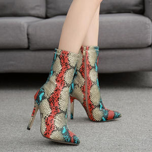 Chaussettes à la cheville CSB120 en Faux cuir, colorés, imprimés serpent, pour femmes, chaussures, offre spéciale - Product Image 5
