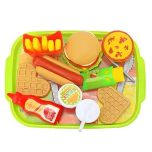 시뮬레이션 식품 주방 장난감 척 놀이 요리 장난감 조리기구 냄비 햄버거 핫도그 튀김 부모-자식 대화 형 장난감