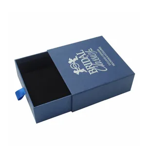 Wholesale Custom Logo Rigid Sliding Out Drawer Box Fancy Gift Box For Jewelry Accessory Storage Retail Box With Ribbon