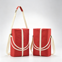 Sac isotherme pour 2 bouteilles de vin, sac de transport portable pour bouteilles de vin, sac cadeau pour les amateurs de vin, hommes et femmes
