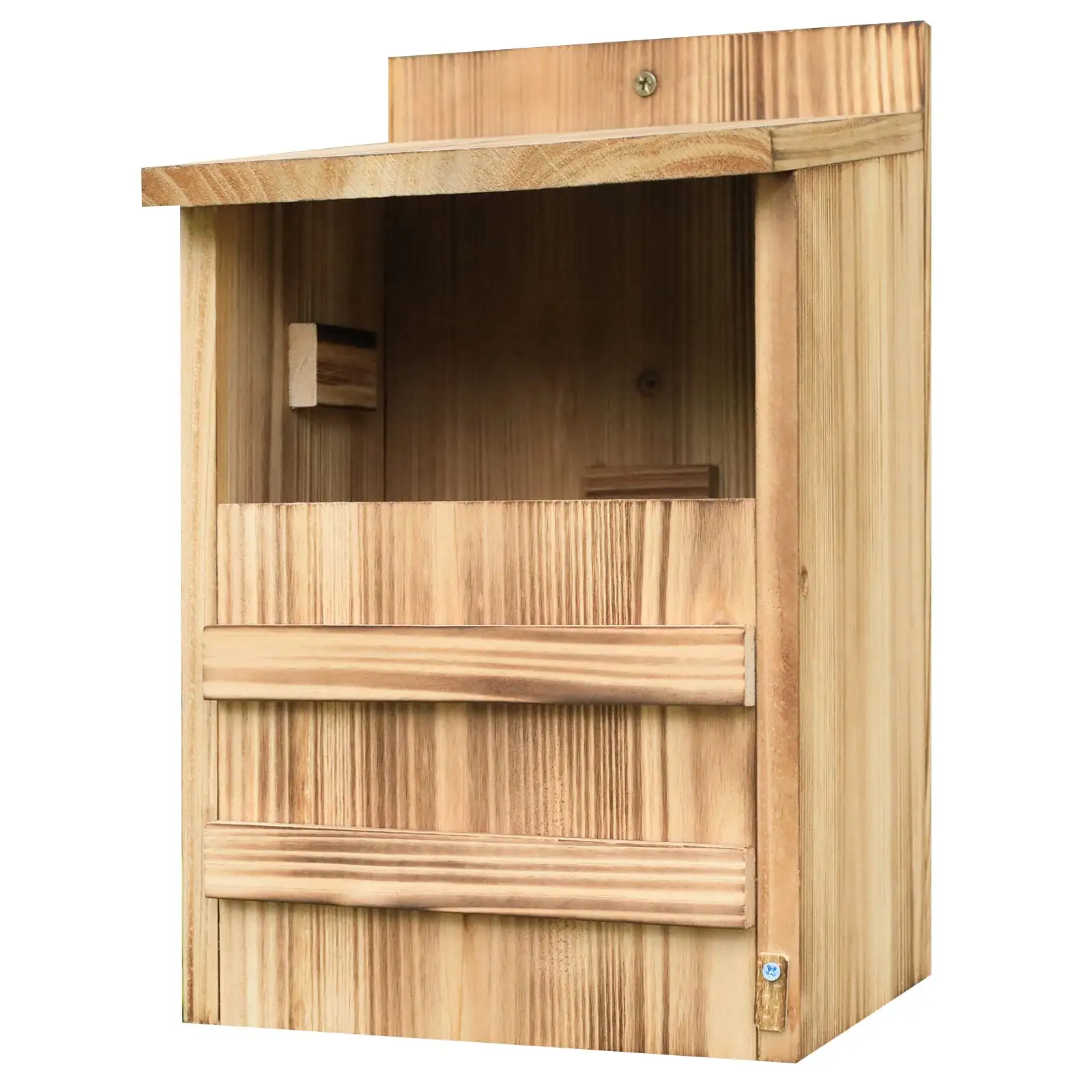 Caja de madera Rectangular para pájaros, grande, casa de búho, sierra, casa de pájaro para exterior
