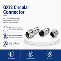 Prise d'aviation GX12 mâle-femelle multi-cores avec broches plaquées argent pour appareils de communication