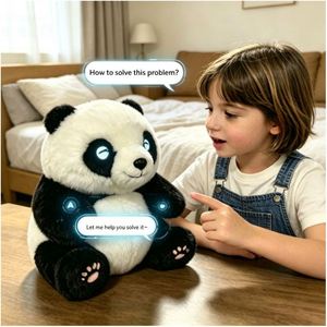 Jouet hypoallergénique écologique en peluche avec intelligence artificielle et yeux émotionnels, aide aux devoirs - Product Image 3