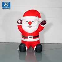 Sac à dos de Père Noël gonflable géant personnalisé à fixer au mur, décoration de Noël pour événements en centre commercial