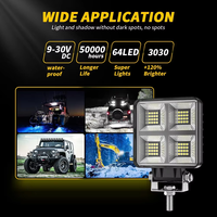 DXZ H-37F-80 4 pouces 80 LED Projecteur de travail à faisceau large 9-36V Blanc pour camion 4x4