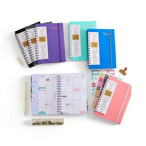 Customized Journals and Planners 2026 <b>A5</b> Weekly Monthly Goal <b>Diary</b> Journal Planner Agenda Notebook with Gold Corners - Product Image 1