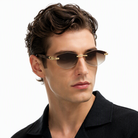 LBAshades 116 Lunettes de soleil rectangulaires classiques, monture en métal, or noir, lunettes vintage, UV400, lunettes carrées étroites pour hommes et femmes