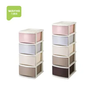 pp plastic knocked down drawer cabinet for children colorful drawer cabinet