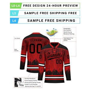 Uniformes de hockey sur glace en gros avec impression à la demande, services OEM/ODM et personnalisation du logo et du nom de l'équipe HCKJ01-2606146-11 - Product Image 3