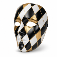 Masque vénitien en PET personnalisé imprimé en gros, accessoire de costume diamanté pour fête masquée