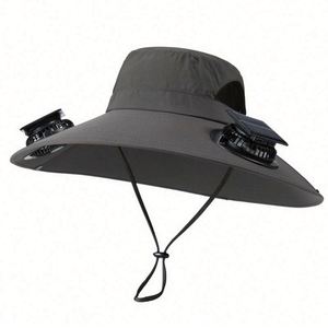 Gorra de pescador de nailon con ventilador solar y dos ventiladores refrigeradores para ciclismo diario, venta al por mayor, ideal para verano - Product Image 6