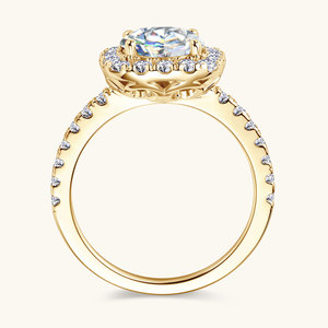 Anelli di Fidanzamento di Lusso con Moissanite da 8mm 2.0ct Colore <span class=keywords><strong>D</strong></span> VVS1, Montatura a Griffe Scintillanti, per Donne, con Certificato - Product Image 2