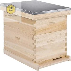 Beekeeping Tools 10 Frame American Beehive 20 Frame Complete Bee hive with Metal Roof for Langstroth Beekeeping