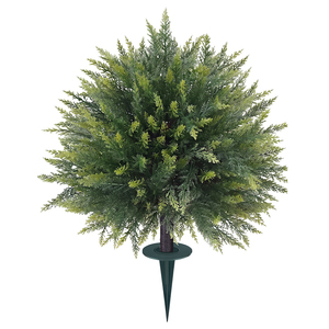 Árbol Topiario Artificial de Cedro y <span class=keywords><strong>Ciprés</strong></span> con Base para Tierra, Planta Artificial para Decoración de Jardín, Porche y Hogar - Product Image 1