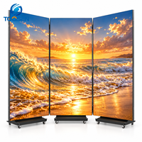 Afficheur LED intelligent ultra-fin pliable TOOSEN P0.9 P2 P2.5, contrôle WiFi Cloud, portable, sur pied, pour signalétique de vente au détail