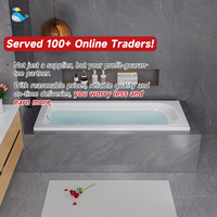 Ensemble de baignoire en acrylique Kinglauren 140x140 norme européenne prix inférieur coin blanc au boîtier mural avec siphon chromé