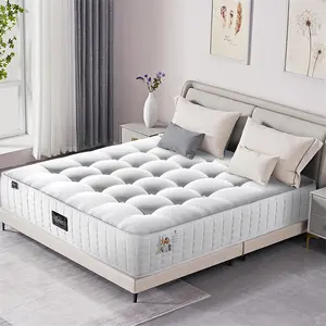 Nhà Máy Bán Hàng Trực Tiếp Nữ Hoàng Kích Thước Matress Túi Mùa Xuân Nệm Ramie Bông Mật Độ Cao Bộ Nhớ Bọt Nệm Khách Sạn Matress