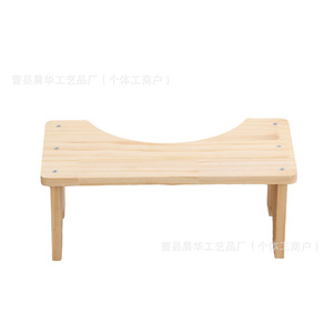 เก้าอี้วางเท้าสำหรับห้องน้ำแบบโค้งทำจากไม้ ขนาดมาตรฐาน กันลื่น - Product Image 4