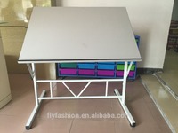 Bureau de dessin pour étudiants à hauteur réglable, mobilier scolaire avec table de dessin d'architecture