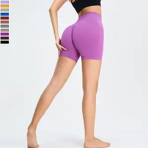 Quick Dry Running High Waist Sports Shorts Workout Short Pants Scrunch Butt Seamless Gym Fitness Leggings Women Yoga Shorts