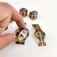 Bague d'étiquette d'étiquette de cigare étiquette adhésive en relief de feuille d'or de logo imprimé personnalisé de haute qualité OEM