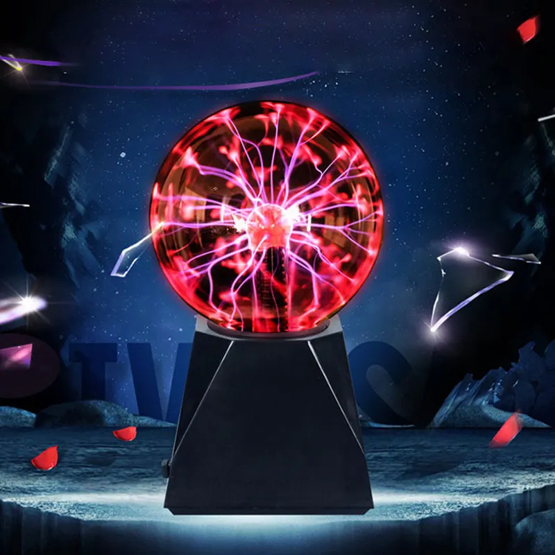5 นิ้ว Magic Grow ไฟสัมผัสเสียงกระจกตกแต่งผีเสื้อ Plasma Ball ทรงกลมโคมไฟ