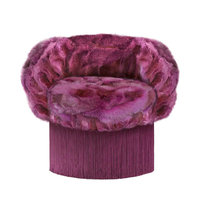 Fauteuil pivotant contemporain sur mesure fait main avec franges, pour salon, hôtel, villa, avec pompons en fourrure, chaise d'appoint individuelle pour intérieur