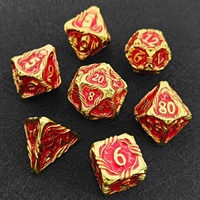 Set Dadu Logam Polihedral Grove Vines untuk Permainan Peran, Set Dadu Dnd Grosir untuk Permainan Meja