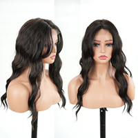 Perruque mi-tête synthétique souple à clipser pour femme, avec dentelle frontale, ondulée, légère, densité 200 %