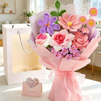 Bouquet de fleurs artificielles en laine tricotée et crochetée, tournesols tissés, cadeau créatif pour les fêtes, best-seller