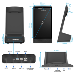 Yeni 15.6 İnç Tezgah Üstü Dijital Menü Ekranı Dokunmatik Android14 <span class=keywords><strong>4</strong></span>+64GB Pil Dahil Restoran Reklam Menü Ekranı - Product Image 5